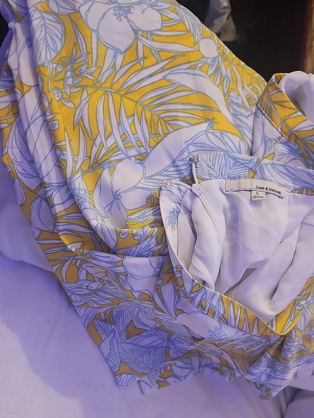 june & hudson Yellow and White Tropical Floral Pants